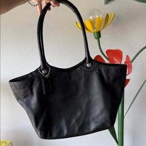 Coach Black Leather Bleeker Legacy Shoulder Bag